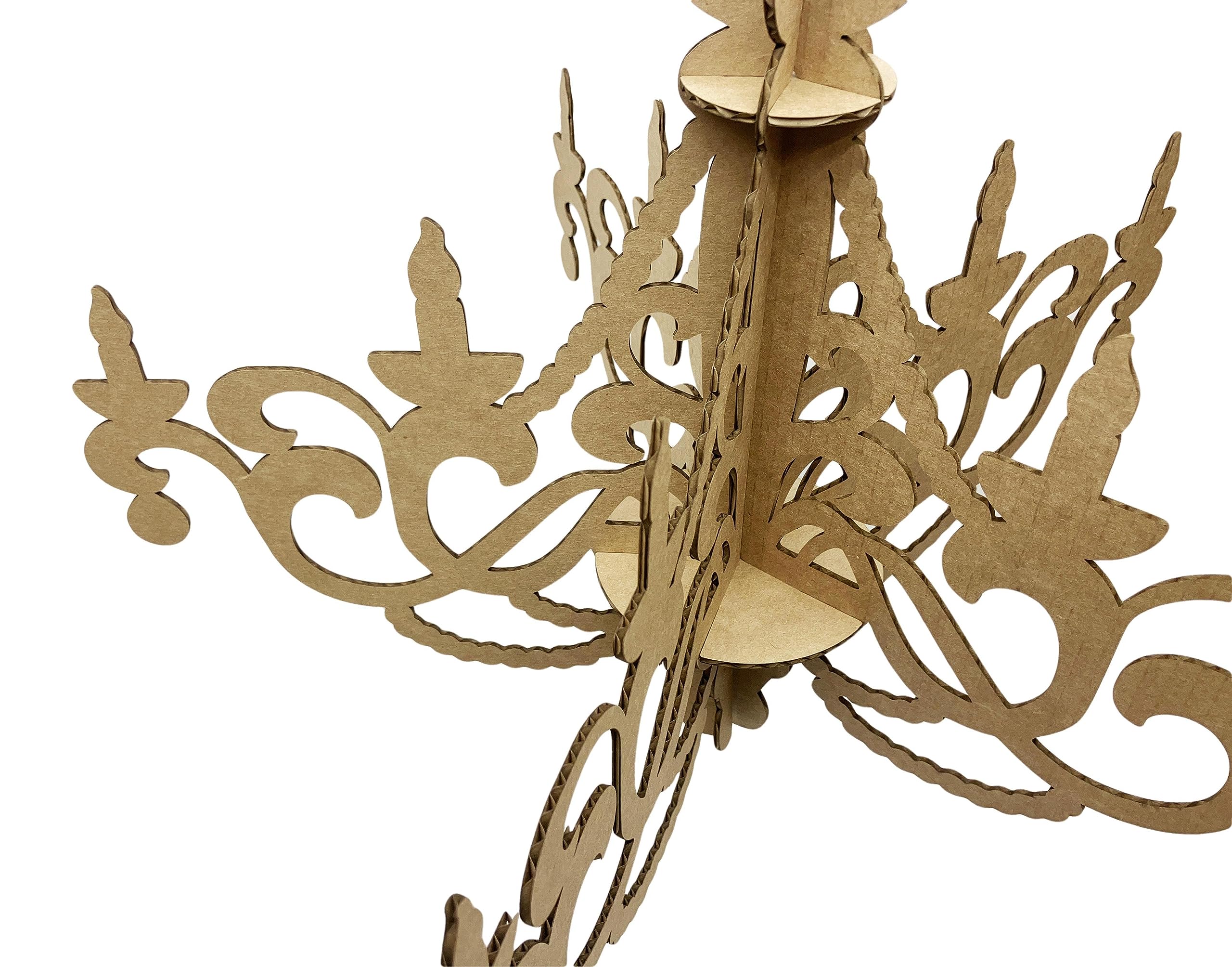 20'' wide Cardboard chandelier Model 2 | 5 branches | perfect decoration for ceiling | lightweight | made in USA | Model 2