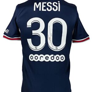 Lionel Messi Signed Blue Nike Paris Saint Germain Soccer Jersey ICONS LOA - Autographed Soccer Jerseys