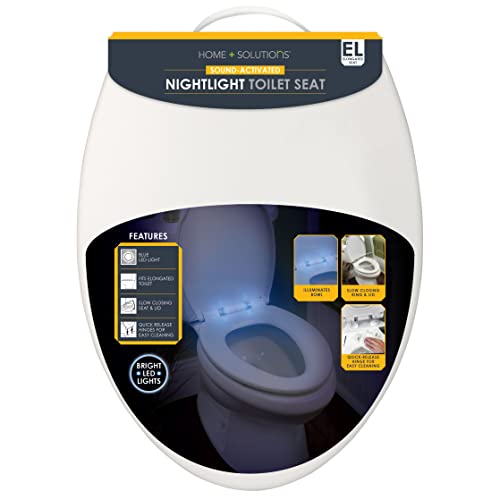 Ginsey Home+Solutions Nightlight Elongated Plastic Toilet Seat, White (00367)