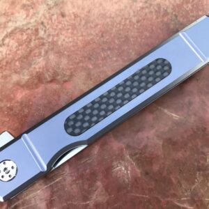 TACTICAL GEARZ Pocket Folding Knife w/Titanium Handle for EDC! D2 Steel Tanto Blade! (Tatsu Standard Blue)