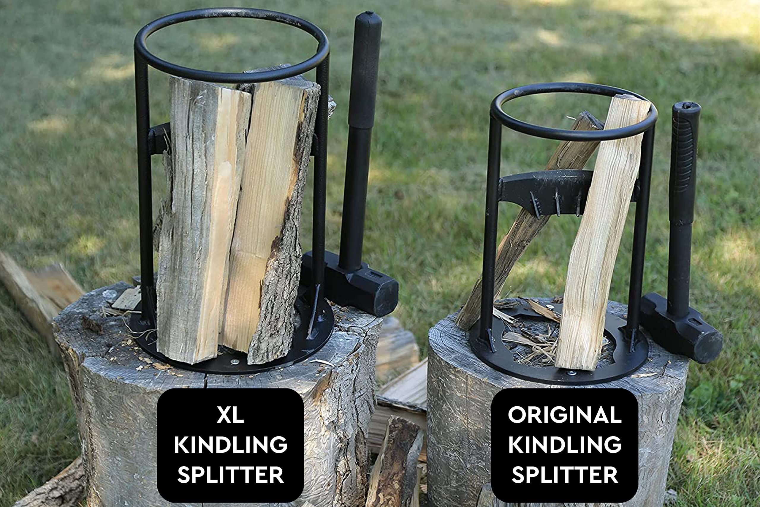 Blue Home XL Kindling Splitter — with 5.5 Lbs Sledge Hammer — Easy Portability — Manual Log Splitter (XL Kindling Splitter)