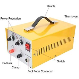 GAOMIN 200/400w 220/110v 30/80A 0.5-1mm Welding Range Automatic Spot Welder,Jewelry Welding Machine,Pulse Sparking Spot Welder Jewelry Tool with Foot Pedal for Platinum,Gold,Silver and Steel,80A