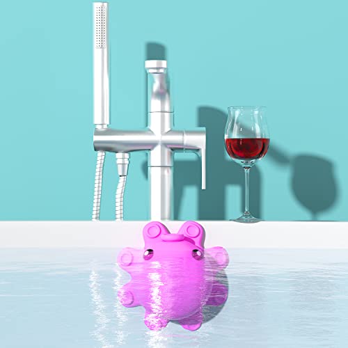 Bath Tub Overflow Drain Cover- Bathtub Drain Cover, Silicone Bathtub Overflow Cover with Suction Cup, Tub Overflow Drain Stopper Adds Inches of Water for Deeper Bath, Bathroom Accessories, Deep Pink