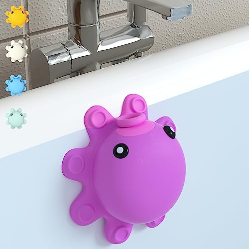 Bath Tub Overflow Drain Cover- Bathtub Drain Cover, Silicone Bathtub Overflow Cover with Suction Cup, Tub Overflow Drain Stopper Adds Inches of Water for Deeper Bath, Bathroom Accessories, Deep Pink