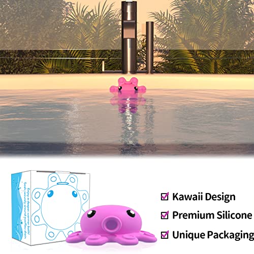 Bath Tub Overflow Drain Cover- Bathtub Drain Cover, Silicone Bathtub Overflow Cover with Suction Cup, Tub Overflow Drain Stopper Adds Inches of Water for Deeper Bath, Bathroom Accessories, Deep Pink