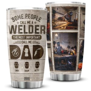 zoxix the most important call me dad tumbler personalized photo gifts for daddy from kids welder accessories gift for father stainless steel cup 20oz cool welding gifts for dad