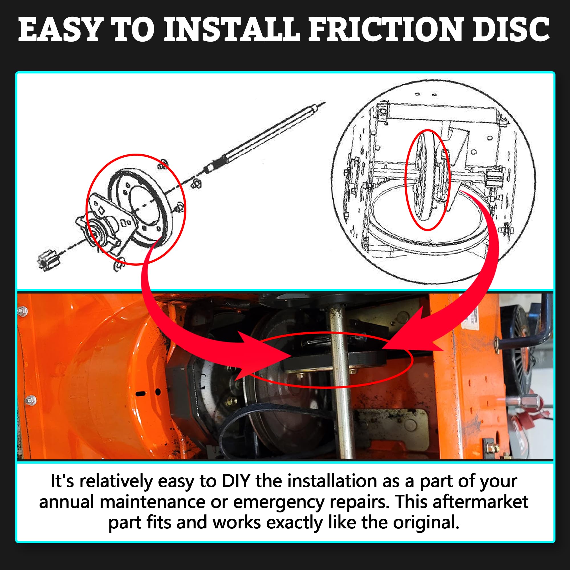 TonGass 04743700 Snowblower Friction Wheel Disc Replacement Compatible with Ariens Snow Blower 00300300, 00170800, 1720859, Snow Blower Parts for Ariens Snowblower