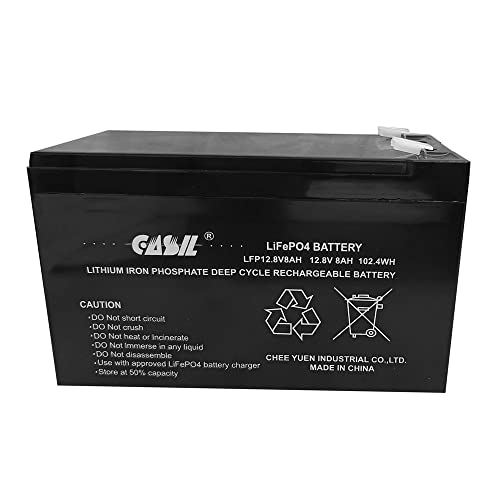 Casil 12V 8Ah Lithium Battery - 8ah Lithium Rechargeable Battery, Compatible with Duracell Ultra 12V 8Ah AGM, GT12080-HG, WKA12 8F2, VB1280, PX12072-HG Verizon Fios