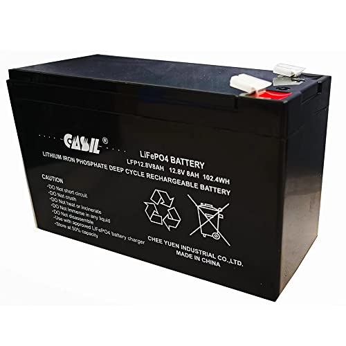 Casil 12V 8Ah Lithium Battery - 8ah Lithium Rechargeable Battery, Compatible with Duracell Ultra 12V 8Ah AGM, GT12080-HG, WKA12 8F2, VB1280, PX12072-HG Verizon Fios