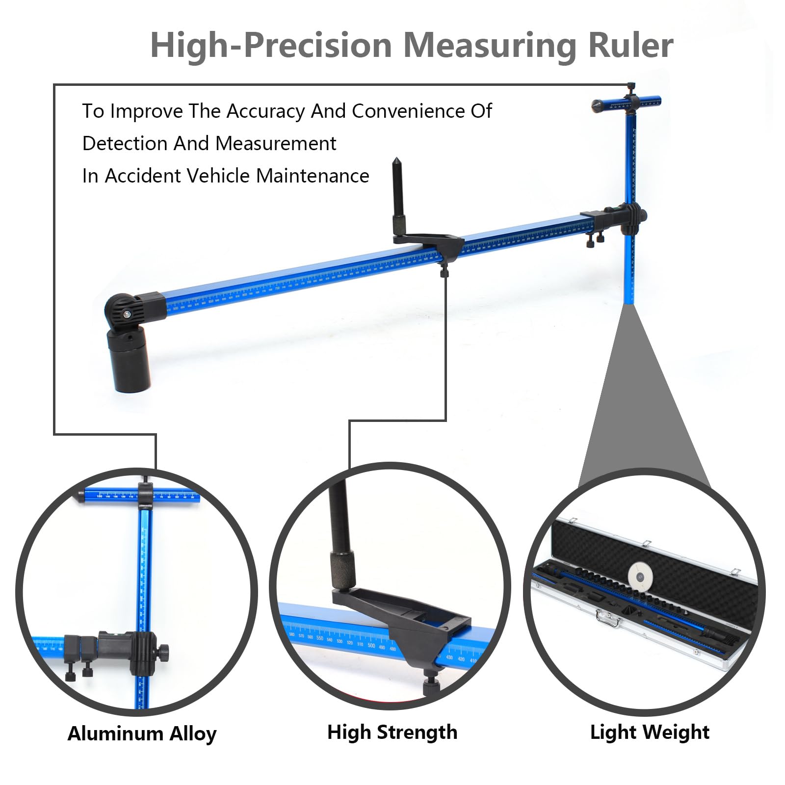 High Precision 2D Measuring System, Aluminum Alloy Universal Retractable Measuring Tool Tram Gauge Auto Body Frame Machine Repair Tool