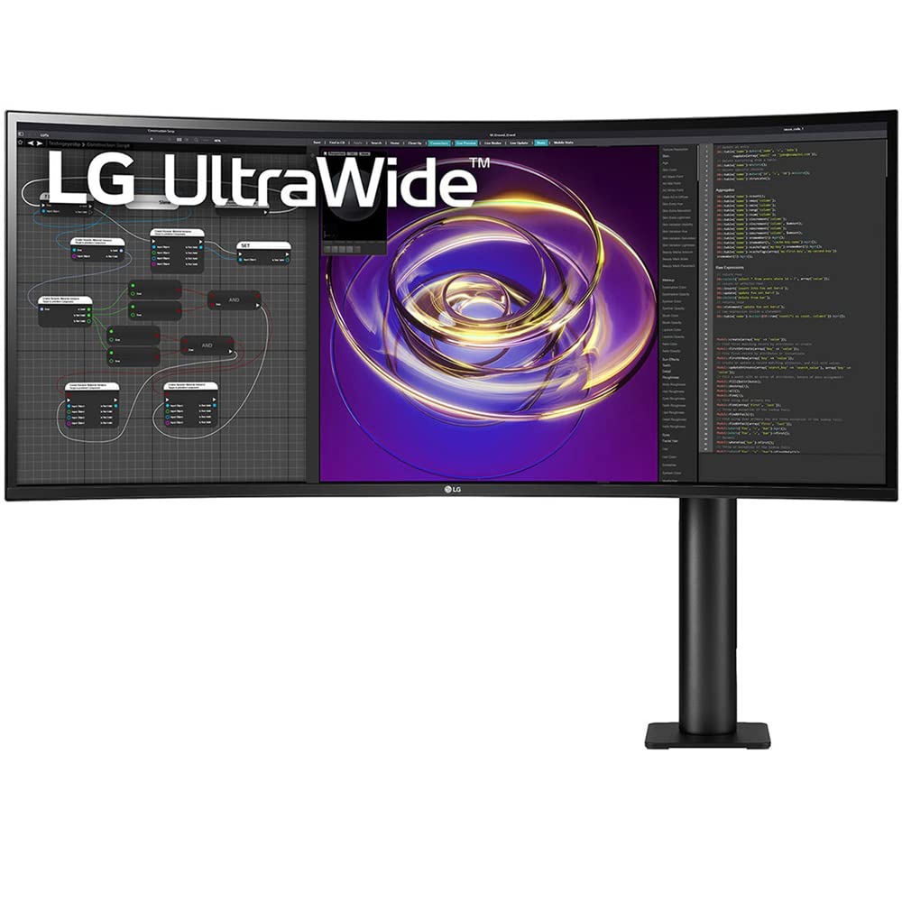 LG 34WP88CN-B 34" 21:9 Curved UltraWide QHD (3440 x 1440) PC Monitor Bundle with Deco Gear Mechanical Gaming Keyboard, Deco Gear Wired Gaming Mouse and Deco Gear Gaming Mouse Pad