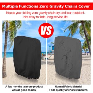 Aofeite Outdoor Folding Zero Gravity Chair Covers, Upgraded Oversized Durable Recliner Cover,420D Oxford Waterproof UV Resistant Lawn Beach Chair Patio Furniture Covers (43Inch Black)