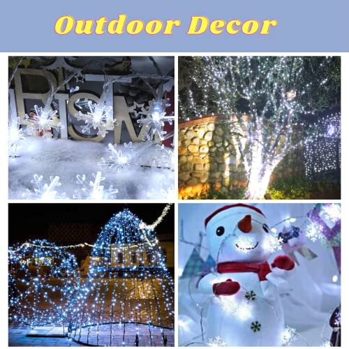 YUDI 60 LED Christmas Lights Decorations - 29.7 Ft Snowflakes Christmas Tree Light Decor Indoor Room,LED Fairy Lights Waterproof for Outdoor Garden Patio Bedroom,Battery Operated