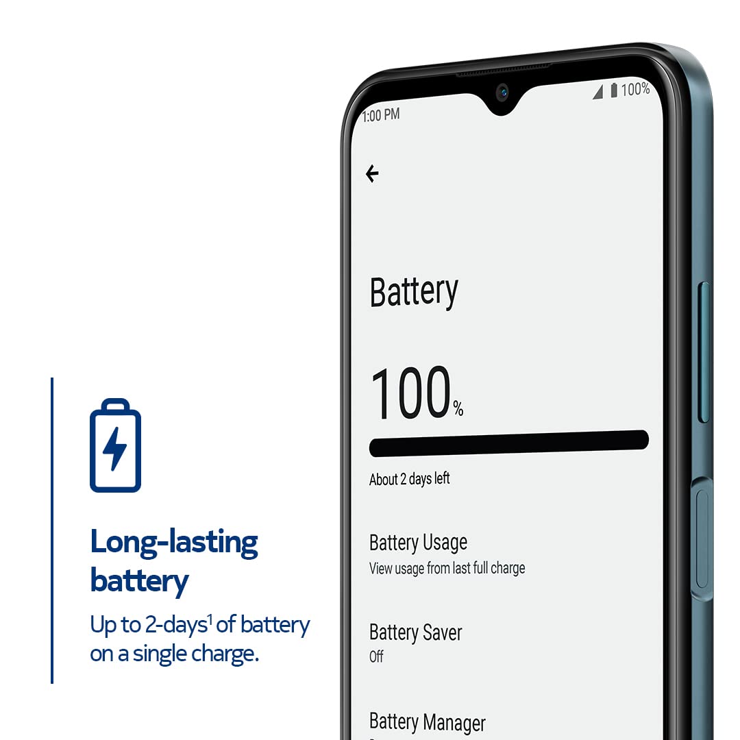 Nokia G100 | Verizon, T-Mobile, AT&T | Android 12 | Unlocked Smartphone | 3-Day Battery | US Version | 4/128GB | 6.52-Inch Screen | 13MP Triple Camera | Polar Night