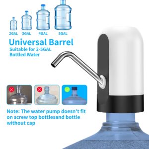 5 Gallon Water Bottle Dispenser USB Charging Automatic Drinking Electric Water Pump for Universal 3-5 Gallon Bottle Portable Water Dispenser Pump for Camping