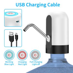 5 Gallon Water Bottle Dispenser USB Charging Automatic Drinking Electric Water Pump for Universal 3-5 Gallon Bottle Portable Water Dispenser Pump for Camping