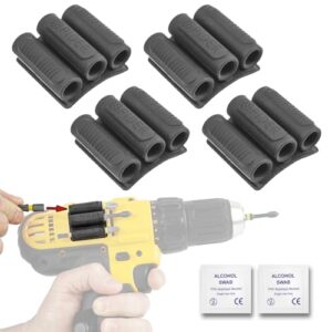 spider tool holster - bitgripper v2 pack of four high strength 3m adhesive drill add-on for easy access to six driver bits on the side your power or driver! includes two alcohol swabs, + 2 swab