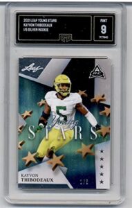 2021 leaf young stars silver #ys-15 kayvon thibodeaux rc rookie 1/5 football trading card graded (gma 9 mint) new york giants