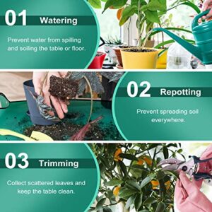 Auofin Plant Repotting Mat 2 pcs Waterproof Transplanting Mat Indoor Gardening Potting Succulents Portable Tray with Gardening Gloves - 39.4" and 26"