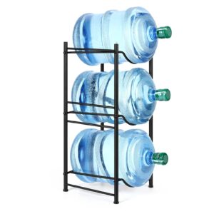 mooace 3-tier water jug rack, 5 gallon detachable water bottle holder organizer storage rack, black