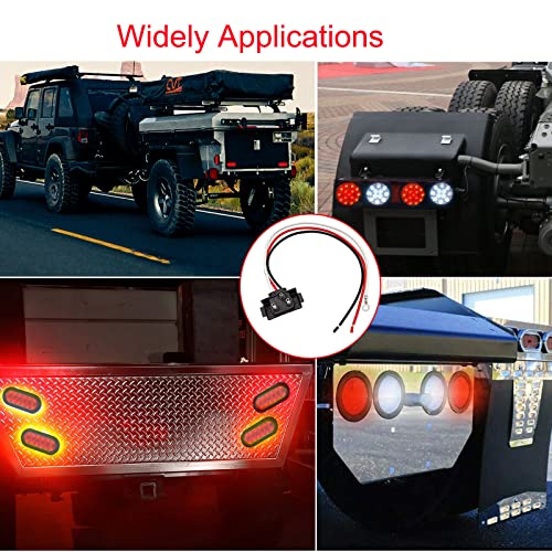 8 X Trailer Wiring, 3 Prong Pigtail Harness, 36DB Right Angle 3-Wire Pigtail Trailer Lights Plug Molded for Stop Turn Tail Sealed Round Oval Light Brake Backup Light
