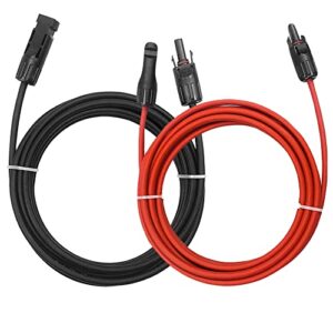 fencia 40 feet 10awg solar extension cable with female and male connector, solar panel extension cable wire adapter kit, with extra pair of connectors, 1 pair red and black (40ft 10awg)