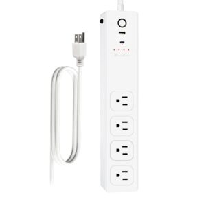 zauzau zigbee smart surge protector power strips with 4 individually switches usb charger 16a 3000w compatible with alexa google home philips hue smartthings hub required cetl listed fcc certified