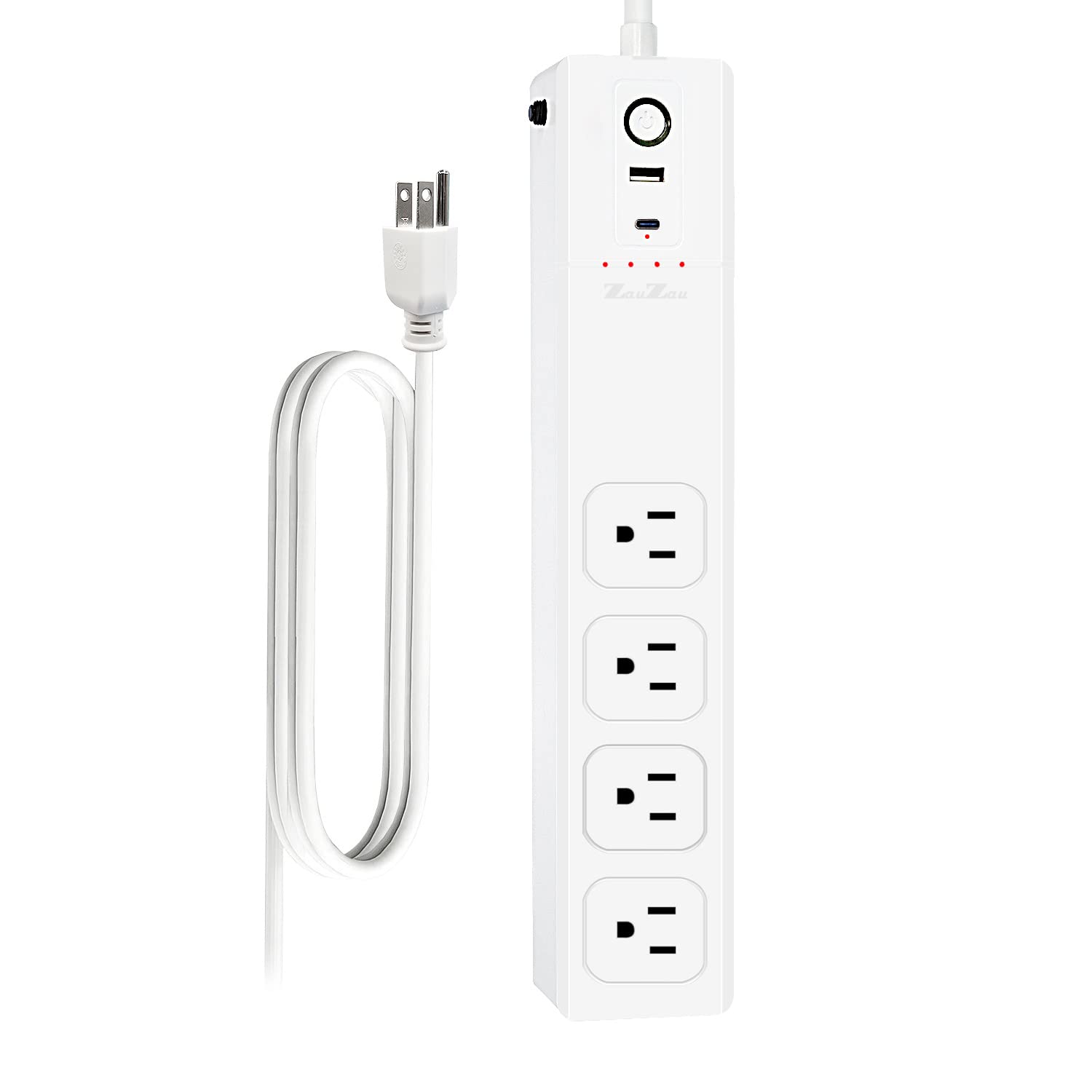 Zauzau ZigBee Smart Surge Protector Power Strips with 4 Individually switches USB Charger 16A 3000W Compatible with Alexa Google Home Philips HUE SmartThings Hub Required cETL Listed FCC Certified