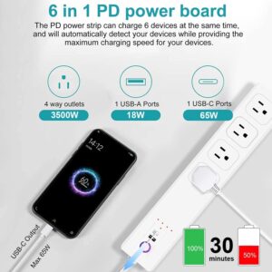 Zauzau ZigBee Smart Surge Protector Power Strips with 4 Individually switches USB Charger 16A 3000W Compatible with Alexa Google Home Philips HUE SmartThings Hub Required cETL Listed FCC Certified