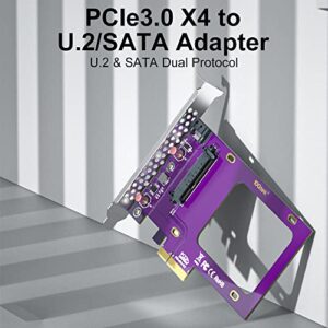 PCIe 3.0 to U.2 SFF-8639 Adapter, X4, for 2.5" U.2 NVMe SSD or 2.5" SATA SSD