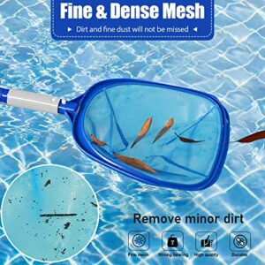 Almcmy Swimming Pool Cleaning Kit,57 Inch Long Handle Swimming Pool Cleaning Brush,Pool Cleaning Set with Pool Skimmer Net,Best for Above Ground Pools,Spas,Ponds - Blue