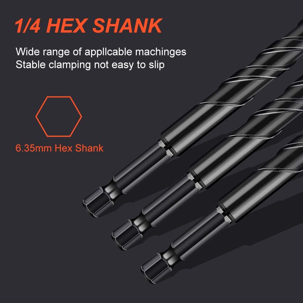 Hex Shank 10 pcs Masonry Drill Bits, Concrete Drill Bit Set for Tile, Brick, Glass, Plastic and Wood, Tungsten Carbide Tip Work on Concrete or Brick Wall by Fryic