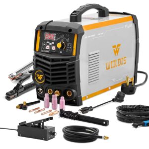wiildis 200 amp ac/dc aluminum tig welder with pulse, 220v igbt digital inverter tig/mma welding machine with foot pedal, vrd function for carbon steel,stainless steel and aluminum