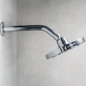 SparkPod Chrome High-Pressure Rain Shower Head + Matching 9" Shower Arm with Flange - 1-min Installation