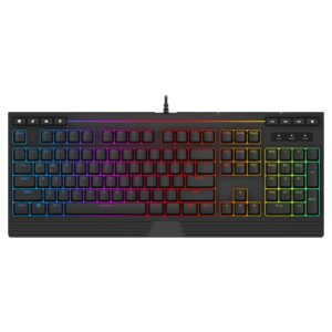 tupargo computer rgb backlit usb wired gaming keyboards 104 keys, 25 anti-ghosting spill-resistant mac keyboard for desktop and pc, black