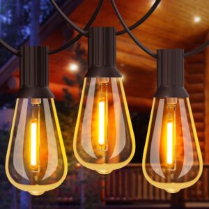 120ft vintage edison bulb led string lights - waterproof, shatterproof patio lights for backyards, patios, bistros - dimmable, connectable