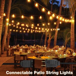 120FT Vintage Edison Bulb LED String Lights - Waterproof, Shatterproof Patio Lights for Backyards, Patios, Bistros - Dimmable, Connectable