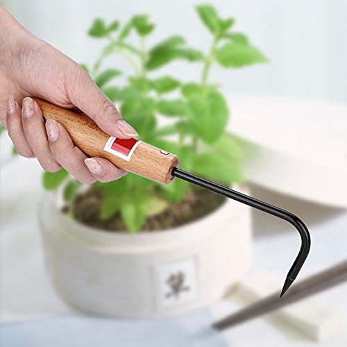 Sturdy Manganese Steel Bonsai Root Hook with Comfortable Wooden Handle Gardening Tools,Bonsai Tool Root Hook, Iron Gardening Hook Bonsai Tools, Bonsai Tool Root Hook, Sturdy Manganese Steel Bons