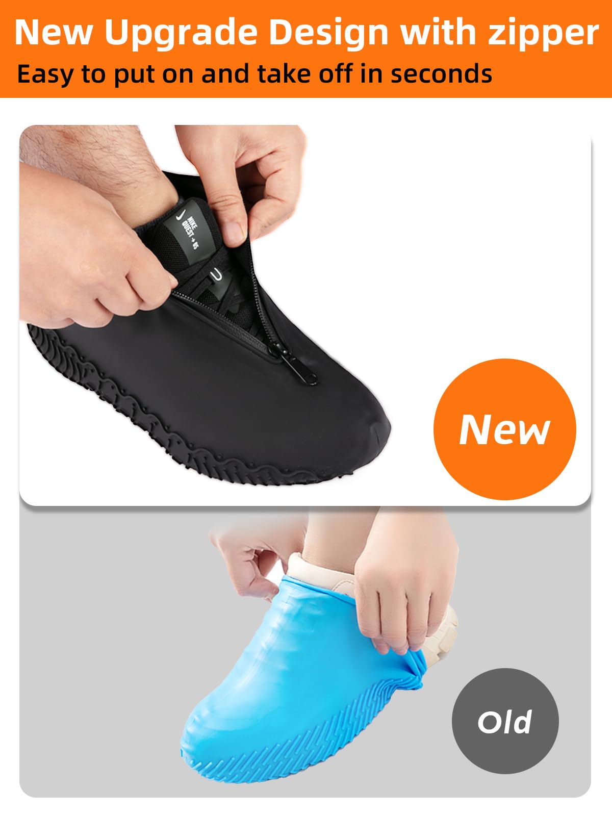 HTHOY&GOWY Shoe Covers Waterproof Silicone Rain Overshoes for Kids Men and Women