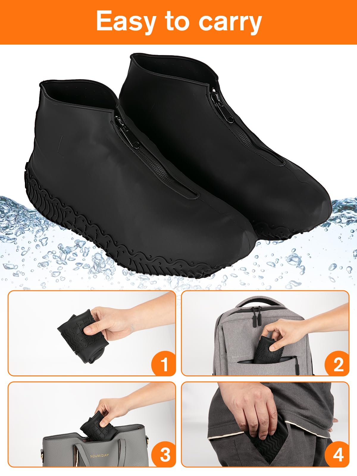 HTHOY&GOWY Shoe Covers Waterproof Silicone Rain Overshoes for Kids Men and Women