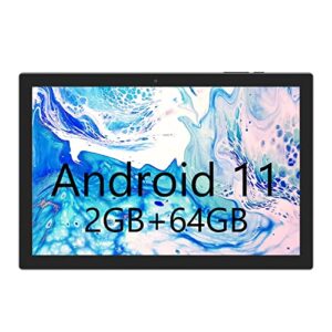 byandby 10 inch tablets，android 11.0 tablets, 64gb rom (512gb expandable storage) quad core processor, ips touch screen, 8mp camera, wifi, 6000mah battery, (black)