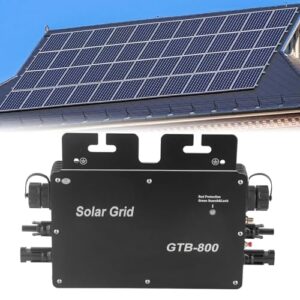 Therj 800W Micro Inverter, Automatic Identification Solar Grid Tie Microinverter DC to AC, WiFi Control Self Cooling 120/230V Automatic Identification Power Solar Inverters for Roof Outdoor(Black)