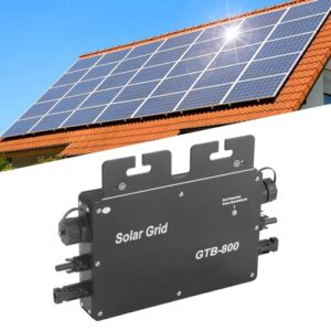 Therj 800W Micro Inverter, Automatic Identification Solar Grid Tie Microinverter DC to AC, WiFi Control Self Cooling 120/230V Automatic Identification Power Solar Inverters for Roof Outdoor(Black)