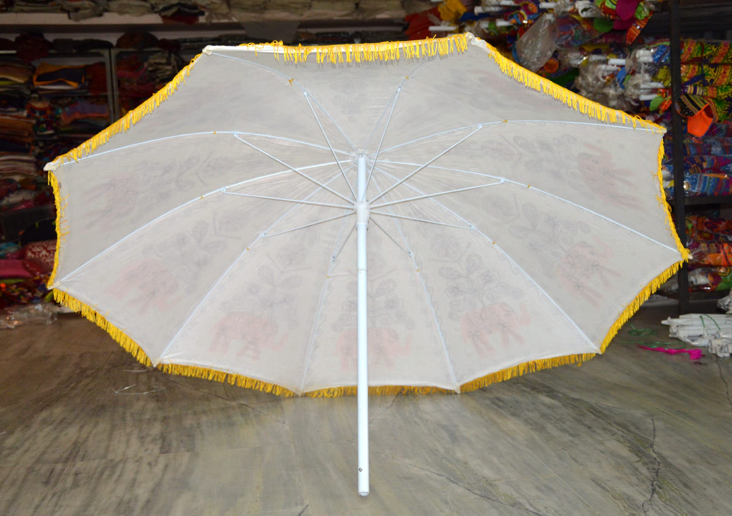 Garden beach patio umbrella parasol sun shade protection-Garden Umbrella Parasol Large, Handmade Large Outdoor, large garden umbrellas outdoor Diameter: 228 cm (Orange Elephant Design)