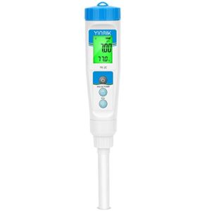 yinmik ph meter with flat surface electrode to measure ph of liquids semi-solids e.g. hydroponic nutrient, wort in beer brewing, lotions and creams cosmetic, durable tester with protective sensor cap