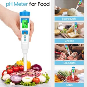 YINMIK pH Meter with Flat Surface Electrode to Measure pH of Liquids Semi-Solids e.g. Hydroponic Nutrient, Wort in Beer Brewing, Lotions and Creams Cosmetic, Durable Tester with Protective Sensor Cap