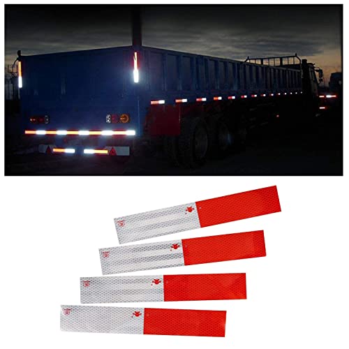 SICILAMIU Reflective Tape, 2" × 12" × 20 Pack Red/White Self-Adhesive Outdoor Waterproof Safety Caution Warning Reflective Tape Trailer Reflector for Cars, Trucks, Trailers, Boats, Road Signs