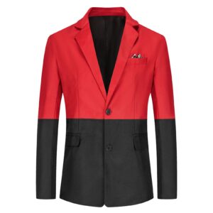 men's slim fit blazer 1 buttons stylish business suit sports coats lightweight single breasted lapel prom jacket (red,x-large)