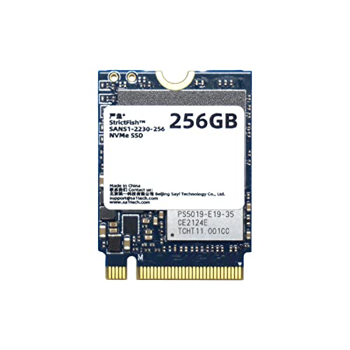 StrictFish 256GB PCIe Gen4x4 M.2 NVMe SSD 2230 PCI-E 4.0x4 Internal Solid State Drive 30mm PCIe M Key SANS1-2230 for Steam Deck, Surface, Laptop, and Desktop PC (256GB)