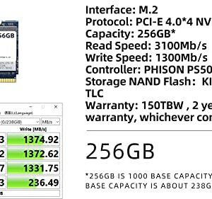 StrictFish 256GB PCIe Gen4x4 M.2 NVMe SSD 2230 PCI-E 4.0x4 Internal Solid State Drive 30mm PCIe M Key SANS1-2230 for Steam Deck, Surface, Laptop, and Desktop PC (256GB)